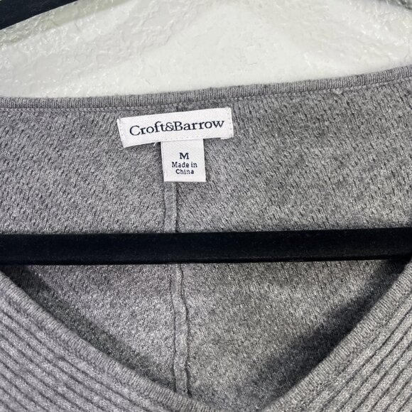 Croft & Barrow Sweater Top Womens M Ribbed V Neck Pullover Casual Career Cozy - Picture 2 of 7